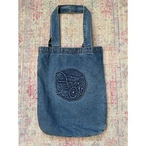 Covered Wagon Embossed Denim Tote Bag
